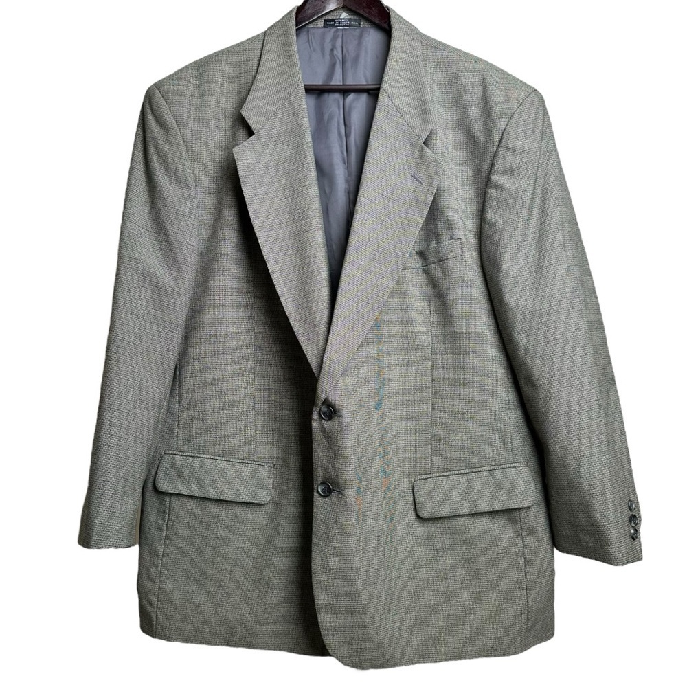 Vintage Oleg Cassini Size 48R Patterned Sport Coat Blazer New Wool Men's Retro